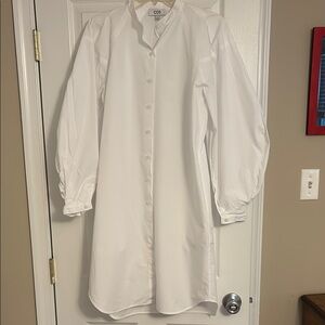 COS White Button-Up Shirt Dress